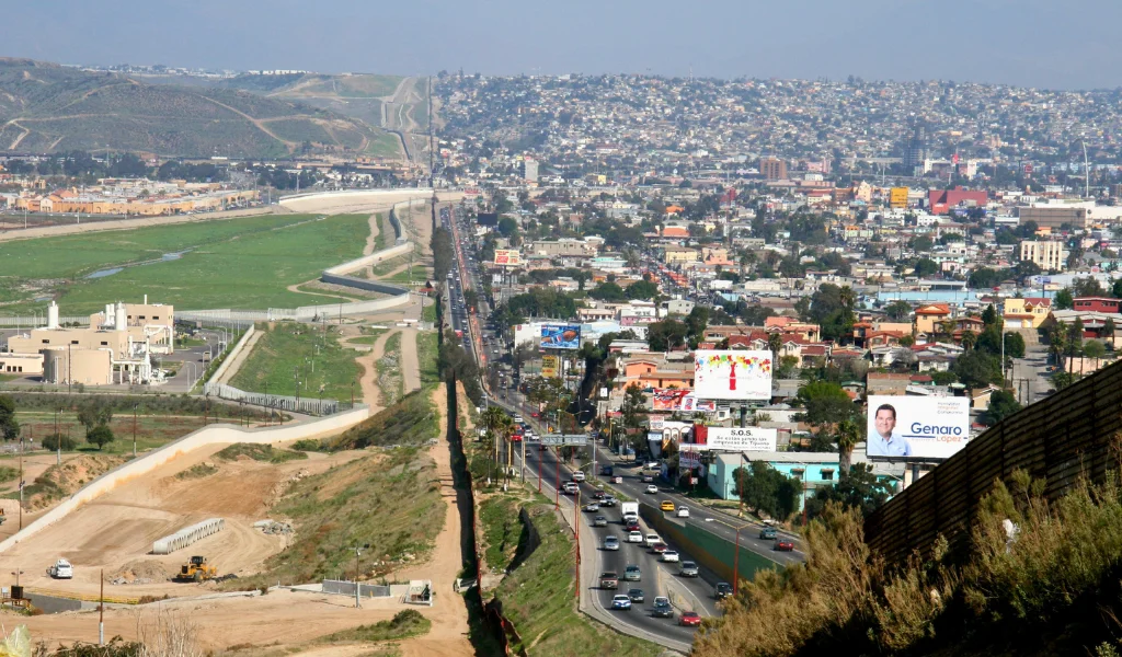 United States and Mexico Border