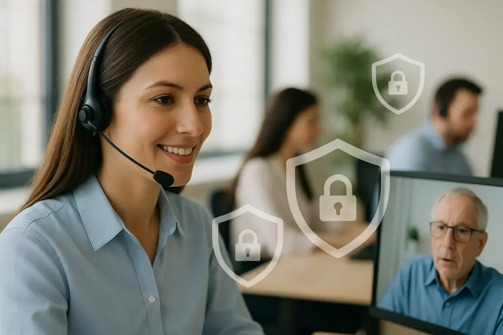Bilingual healthcare agents managing patient calls securely